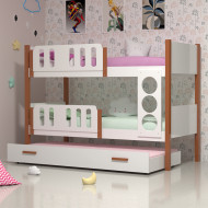 Beliche Infantil Solteiro Ônix Com Cama Auxiliar - Branco Mel - Divaloto Móveis