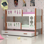 Beliche Solteiro Ônix Com Cama Auxiliar - Branco Com Mel + Acompanha Lousa Mágica