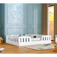 Cama Casal Infantil Branca Helo Com Cercado