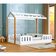Cama Infantil Montessoriana Ágatha Casal Com Led Branco/Mel - Divaloto(100)