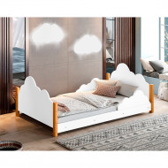 Cama Infantil Montessoriana Cristal Juvenil - Branca E Mel