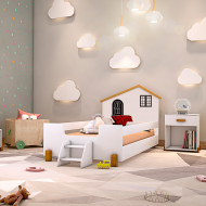 Cama Infantil Juvenil Belissima Preta - Branca E Mel