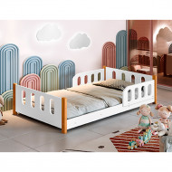 Cama Infantil Juvenil Camila Com Grade de Proteção- Branca