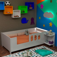 Cama Juvenil Livia Com Led Usb Prateleiras Divalotto - Branco