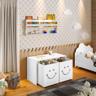 Mesa Infantil Montessoriana Alegra Emoji Com Nichos - Branca