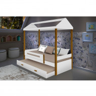 Beliche Montessoriana Design Infantil Sara Solteiro Divaloto - Branco/Mel