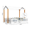 Cama Casal Casinha Montessoriana Ágatha Com Colchão D28 - Branco/Mel - 3
