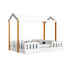 Cama Casal Casinha Montessoriana Ágatha Com Colchão D28 - Branco/Mel - 2
