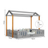 Cama Para Criança Infantil Ágatha Casal Casinha Montessoriana Cinza/Mel - 4