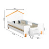 Cama De Criança Com Colchão Juvenil Smile Alegra - Branca E Mel - 3