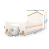 Cama Infantil Com Colchão E Escadinha Juvenil Ayla Branca E Natural Acompanha Luminária Led - 3