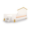 Cama Infantil Com Colchão E Escadinha Juvenil Ayla Branca E Natural Acompanha Luminária Led - 2