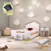 Cama De Criança Infantil Com Colchão E Escadinha Solteiro Ayla Branca/Natural Incluso Lousa Mágica - 1