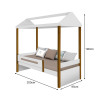 Cama Montessoriana Infantil Solteiro Sara  - Branco/Amêndoa Incluso Lousa Mágica - 4