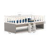Cama Juvenil Lara Solteiro Com Escadinha Branco E Cinza - 5