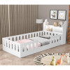 Cama Infantil Montessoriana Helo Solteiro Com Nicho E Led - Branca - 1