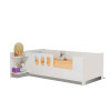 Cama Infantil Livia Com Led Usb Prateleiras Divalotto Acompanha Lousa Magica Branco - 2