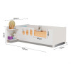 Cama Infantil Livia Com Led Usb Prateleiras Divalotto Acompanha Lousa Magica Branco - 5
