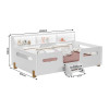 Cama Infantil Montessoriana Mary Com Escada Led E Nicho Branco/Mel + Acompanha Lousa Mágica - 4