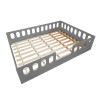 Cama Para Criança Infantil Ágatha Casal Casinha Montessoriana Cinza/Mel - 3